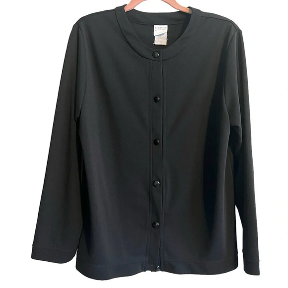 Vintage Jacket Classics by Jantzen Collarless Stretch Black - Picture 1 of 6